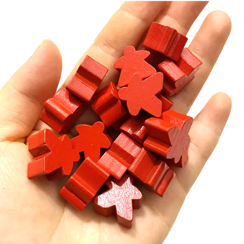 Accesorii pentru jocul pion Meeple din lemn multicolor