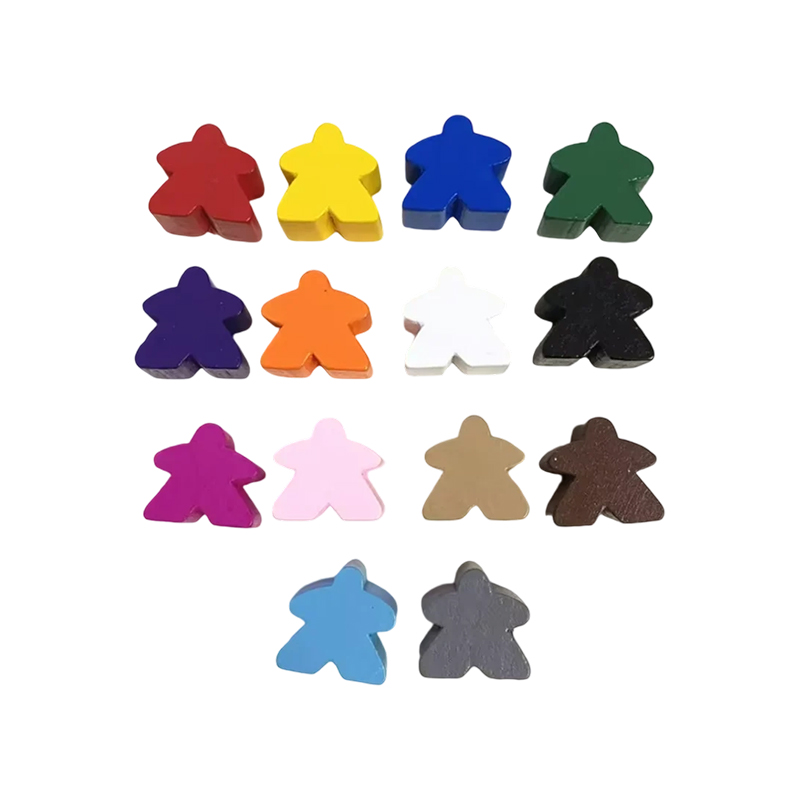 Accesorii pentru jocul pion Meeple din lemn multicolor