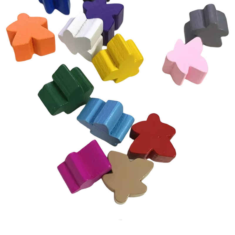Accesorii pentru jocul pion Meeple din lemn multicolor