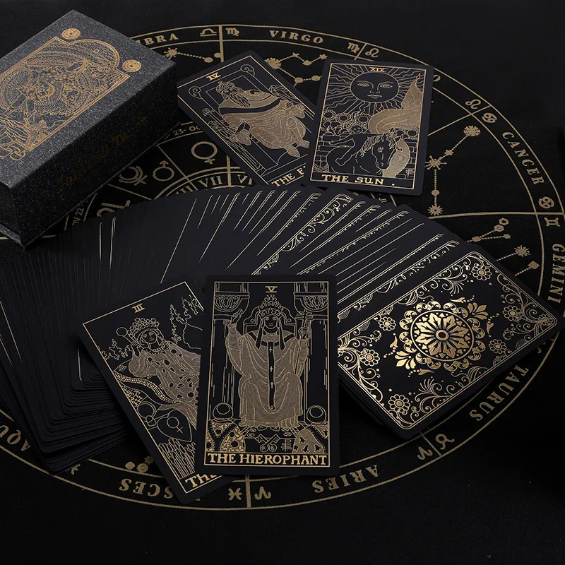Cărți de tarot clasic PVC negru