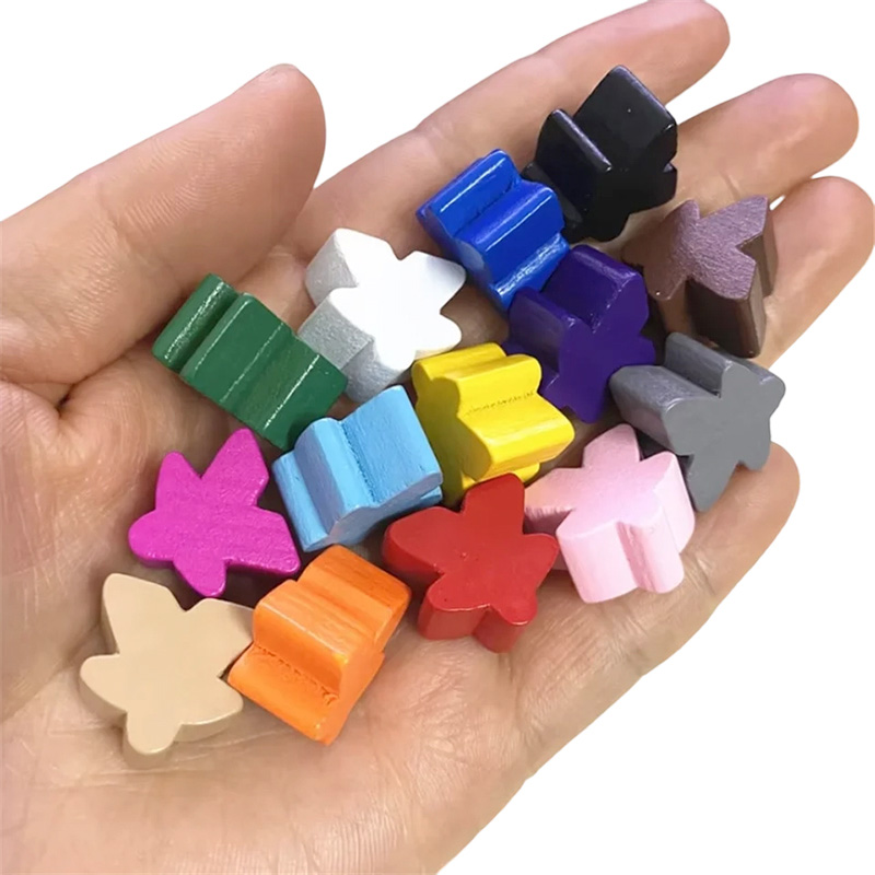 Accesorii pentru jocul pion Meeple din lemn multicolor