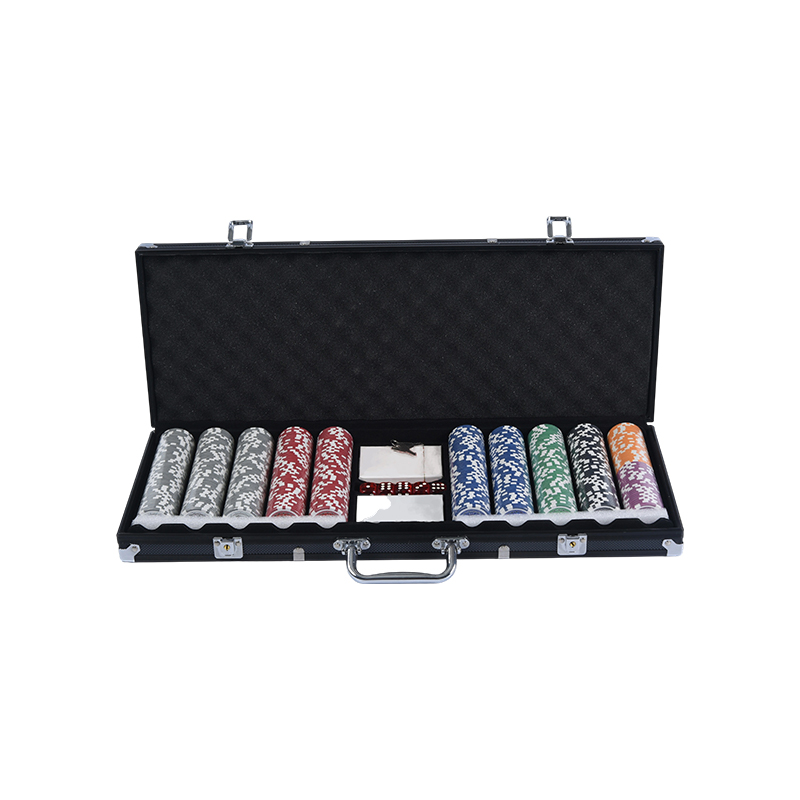 Set stil cazinou cu 500 de jetoane cu carcasă
