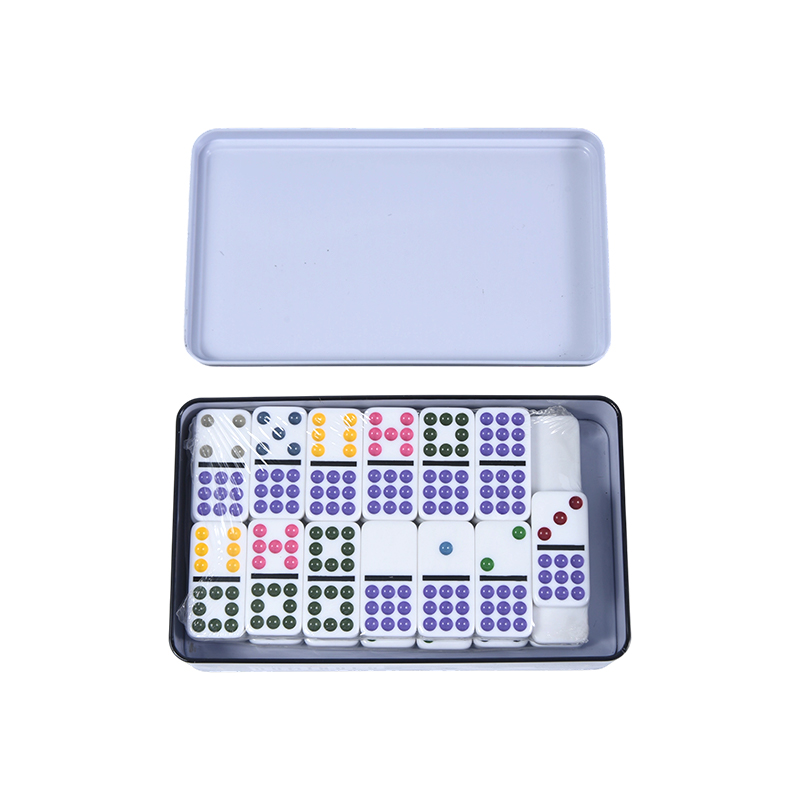 Cutie de tablă Color Dot Double Nine Domino de precizie