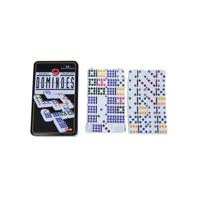 Cutie de tablă Color Dot Double Nine Domino de precizie