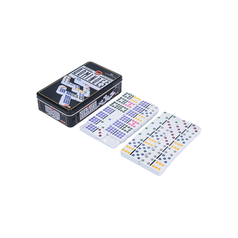 Cutie de tablă Color Dot Double Nine Domino de precizie