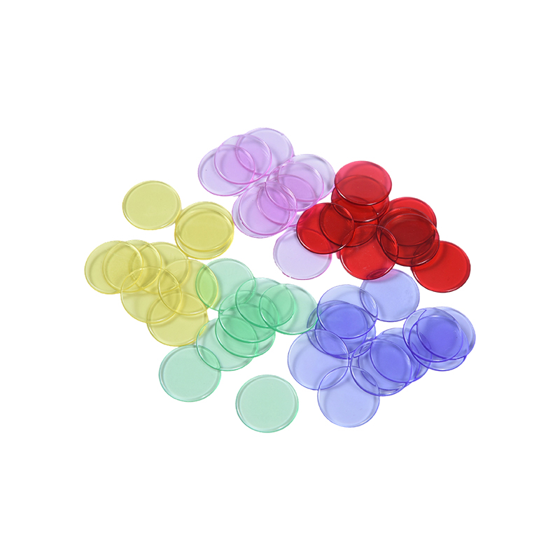 Set de jetoane de bingo translucide de culori asortate