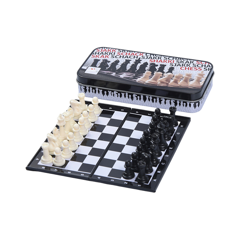 Set de șah mini cutie de tablă