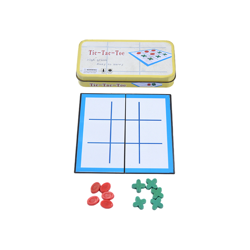 Set portabil Classic Tic-Tac-Toe cu carcasă de depozitare din metal