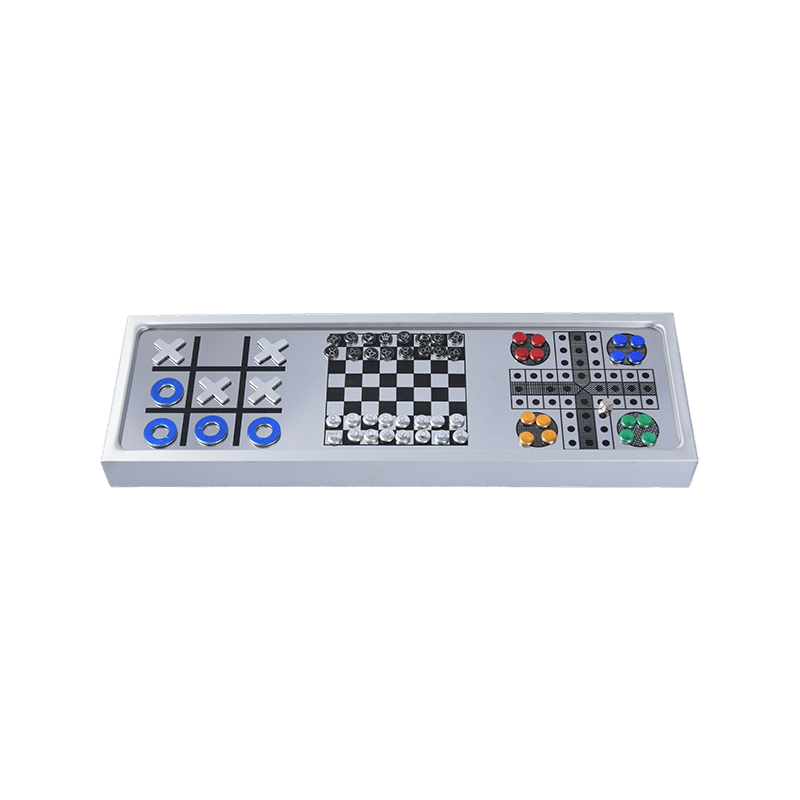 Aliaj de aluminiu Set de jocuri de șah magnetic 3 în 1