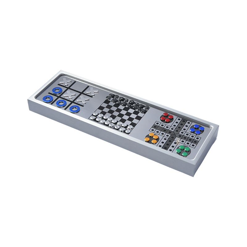 Aliaj de aluminiu Set de jocuri de șah magnetic 3 în 1