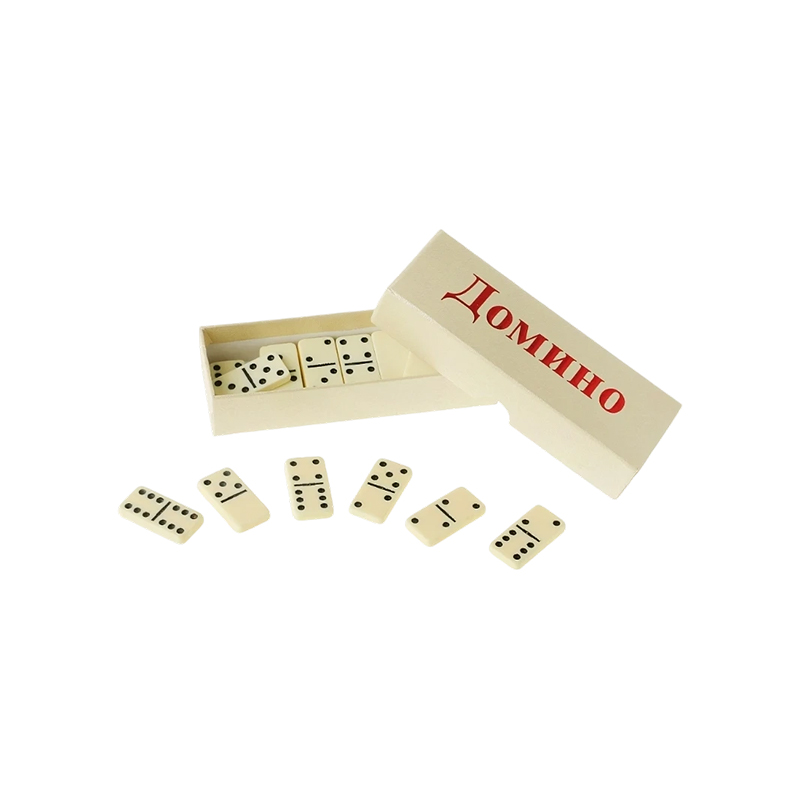 Set Domino Tradițional Double-Six, cu finisaj Ivory