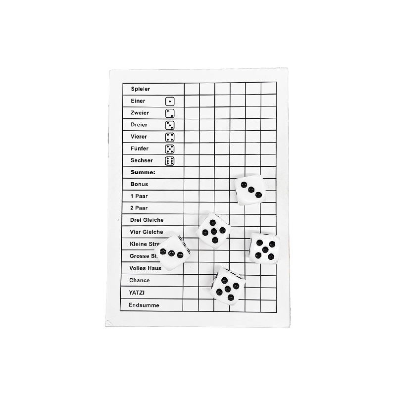 Clasic Dice Game Essentials Set de tablouri de bord YATZY