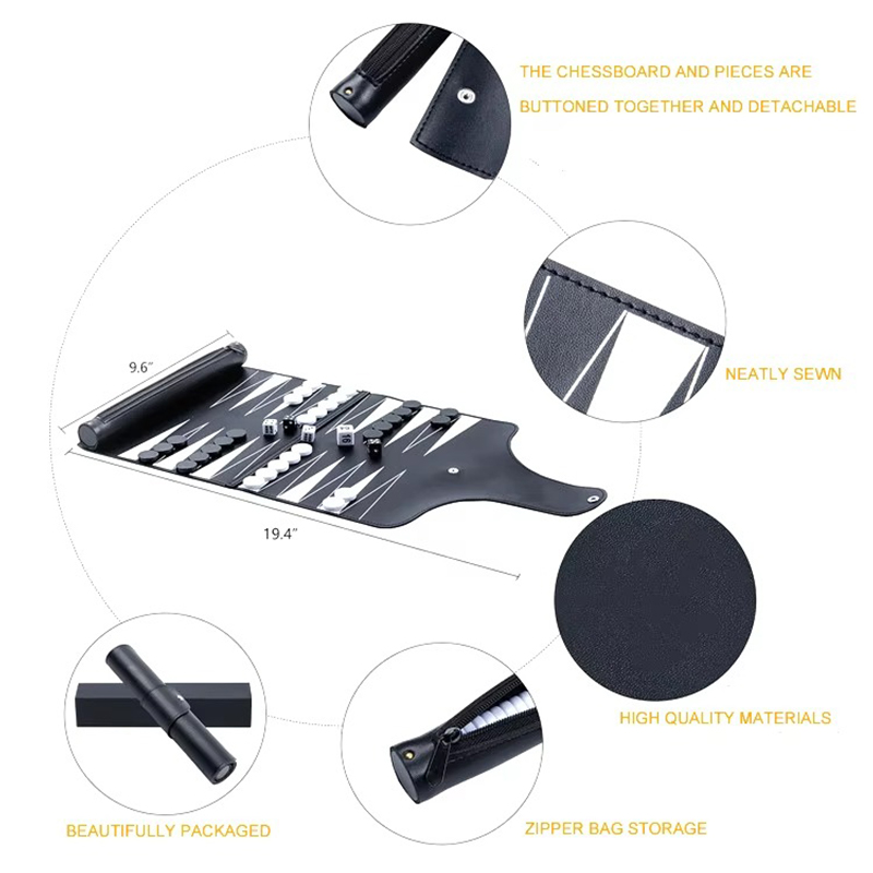 Set de table pliabil din piele - Eleganță portabilă pentru jocurile din mers