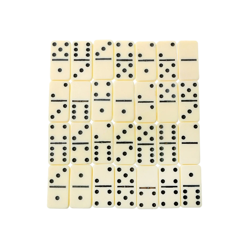 Set Domino Tradițional Double-Six, cu finisaj Ivory