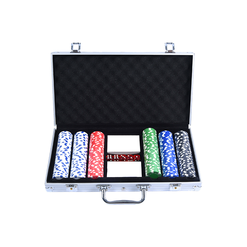 Carcasă din aluminiu completă cu zaruri și set de jetoane de poker premium cu butonul dealer