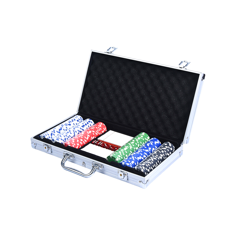 Carcasă din aluminiu completă cu zaruri și set de jetoane de poker premium cu butonul dealer