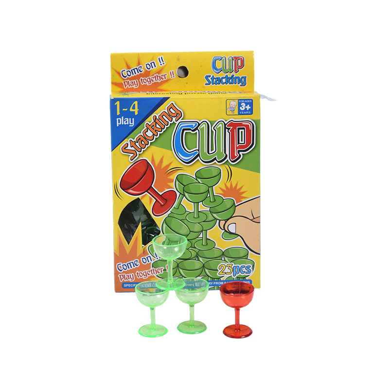 Jucărie de dezvoltare pentru copii mici - Pahare din plastic stivuite din 23 de piese cu design de desene animate