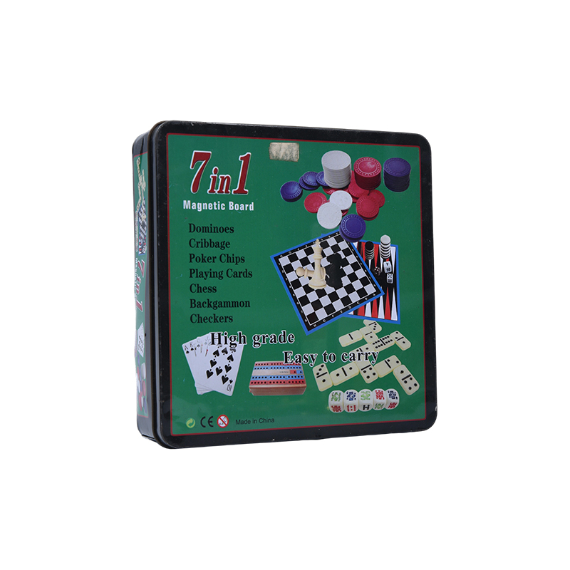 Set de jocuri cu tablă magnetică 7 în 1 cu carcasă din metal