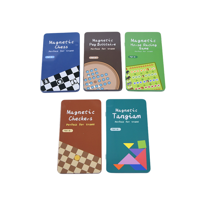 Set de călătorie magnetic cu mai multe jocuri, colecție portabilă de jocuri din tablă 5 în 1