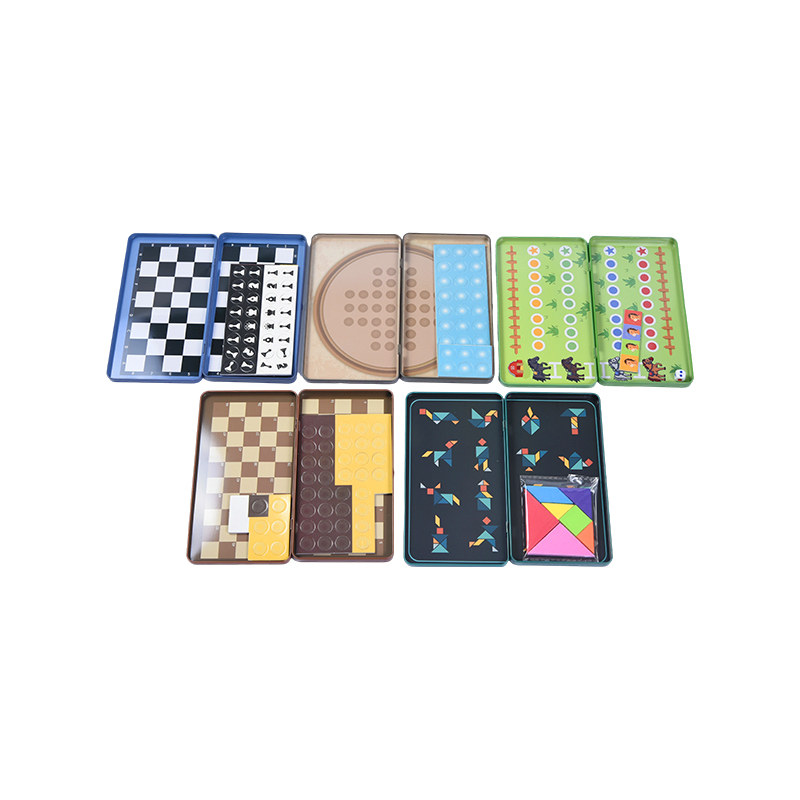 Set de călătorie magnetic cu mai multe jocuri, colecție portabilă de jocuri din tablă 5 în 1