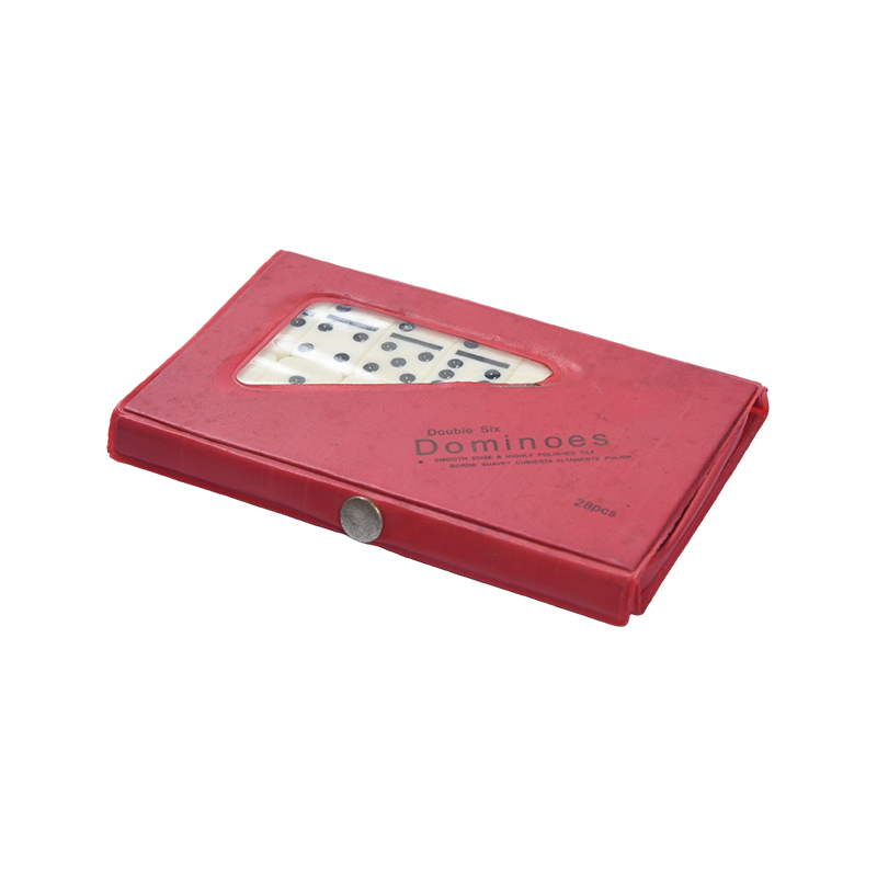 Joc clasic de faianță On-the-Go - Set de domino compact din plastic cu carcasă portabilă