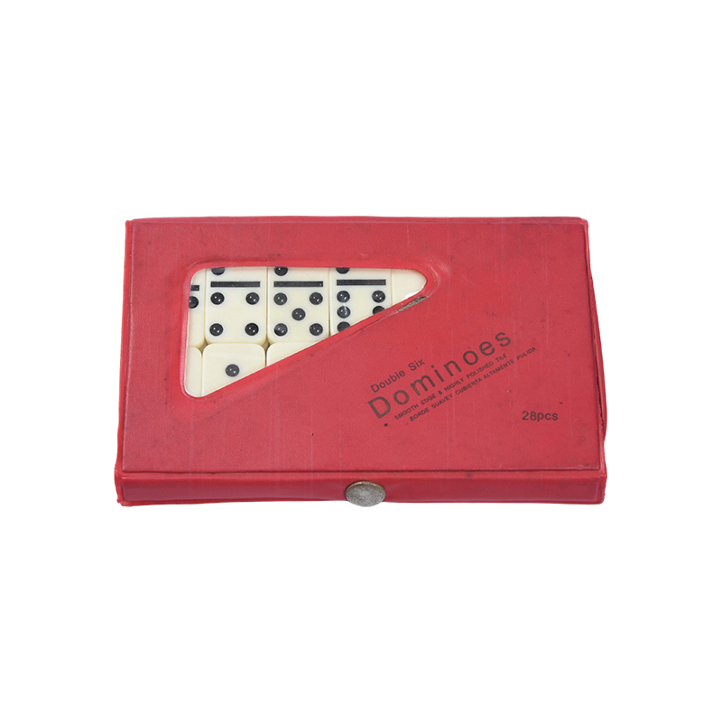 Joc clasic de faianță On-the-Go - Set de domino compact din plastic cu carcasă portabilă