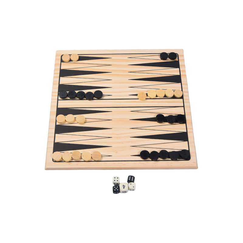 Set de jocuri din lemn cu ambalaj vintage și colorat Joc de masă clasic de table