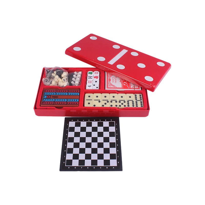 Red Polka-Dot Edition - Set combinat clasic de dominouri și cribbage