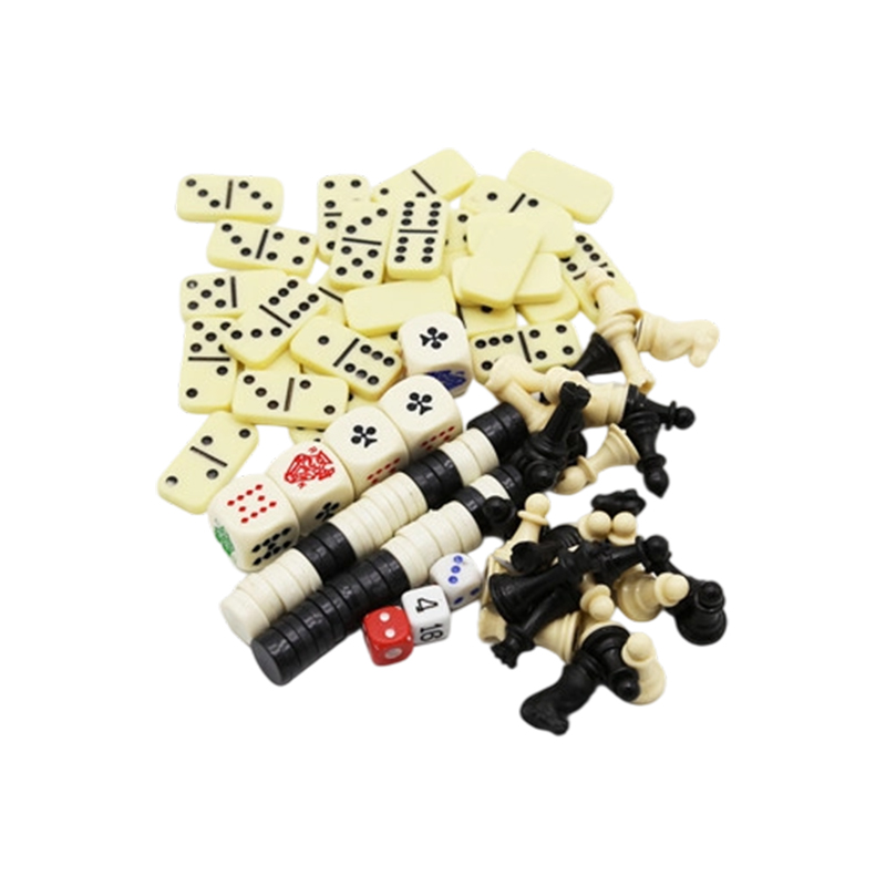 Set clasic de jocuri multiple - Combo de șah, domino, poker și dame