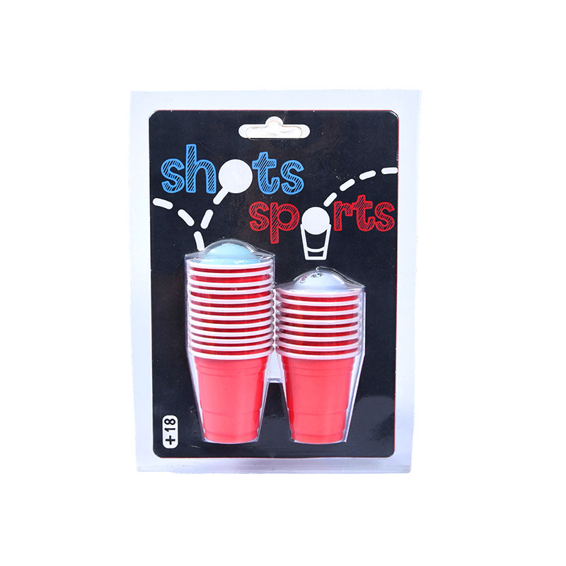Cupe de plastic Shots Sports - Set de 18 piese pentru Beer Pong și Jocuri de băut