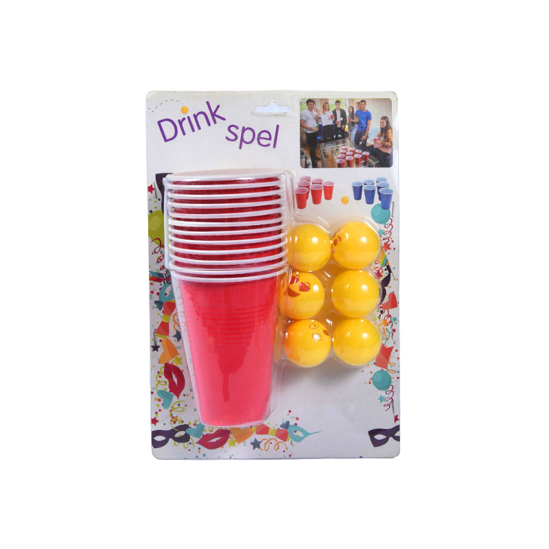 Set de jocuri de petrecere „Drink Spel” - Include cupe roșii și bile galbene