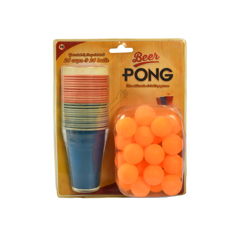 Set de jocuri Beer Pong cu 24 de cești și 24 de bile