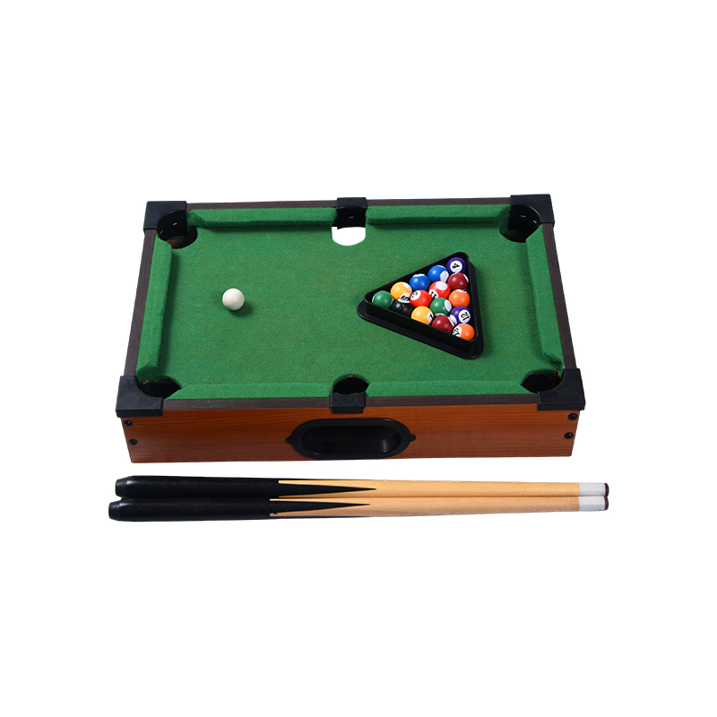 Mini masă de biliard de birou - Set compact de biliard cu suport triunghiular, tacuri și bile