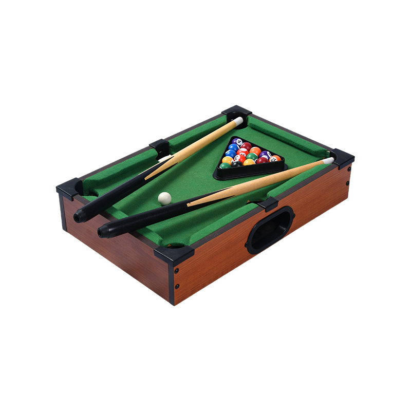 Mini masă de biliard de birou - Set compact de biliard cu suport triunghiular, tacuri și bile