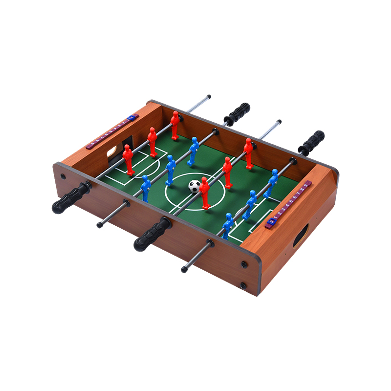 Masa de fotbal din lemn clasică - Joc compact de birou cu jucători vibranti și instrumente de urmărire a scorurilor