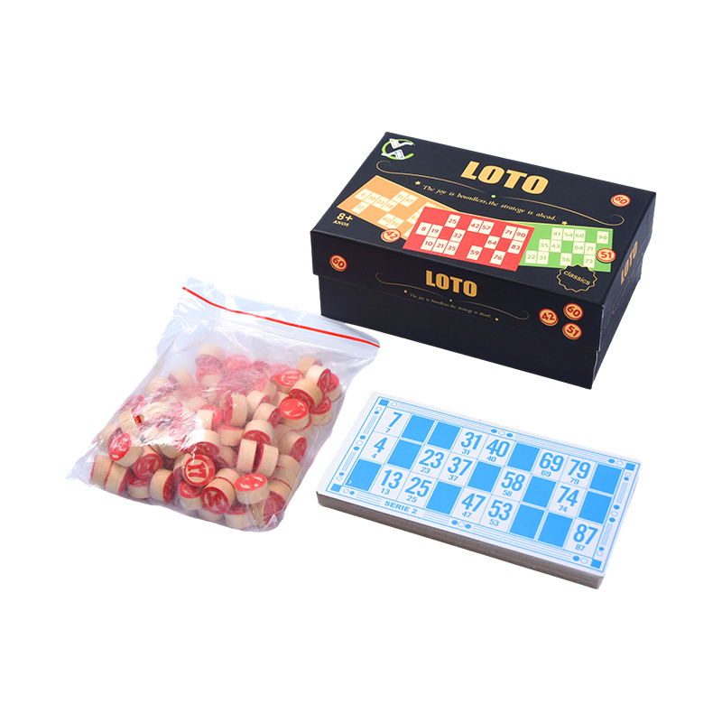 Set de joc LOTO (în stil Bingo) - Complet cu jetoane, cărți și cutie de depozitare