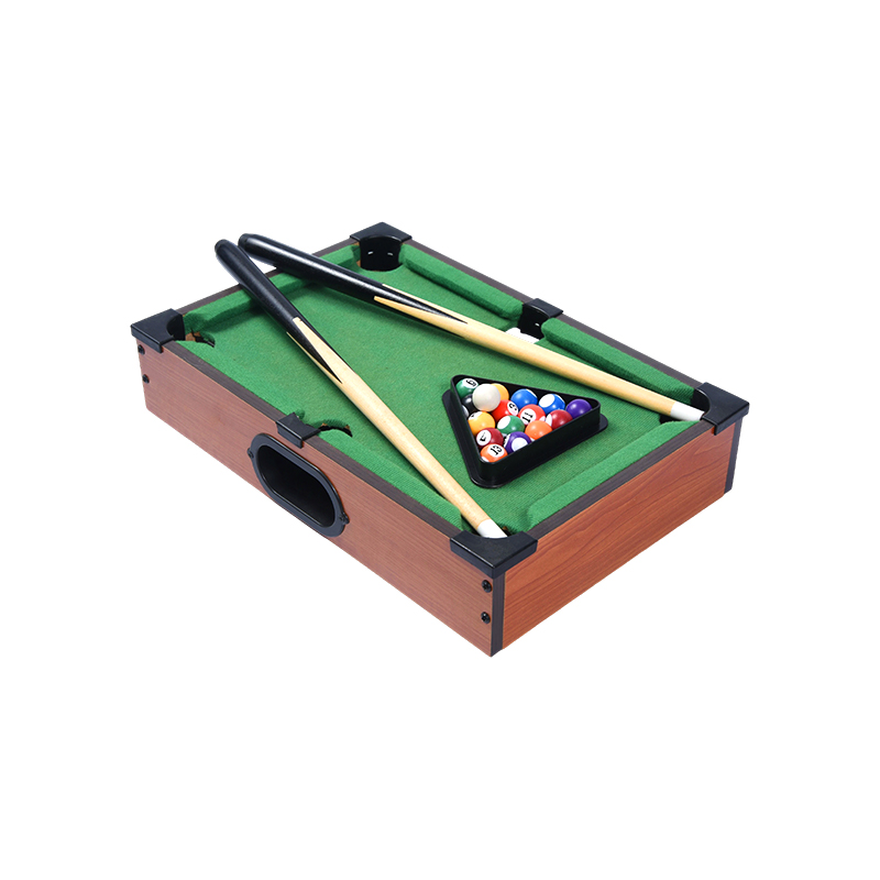 Set compact de biliard cu tacuri, bile și mini masă de biliard de birou cu suport triunghiular