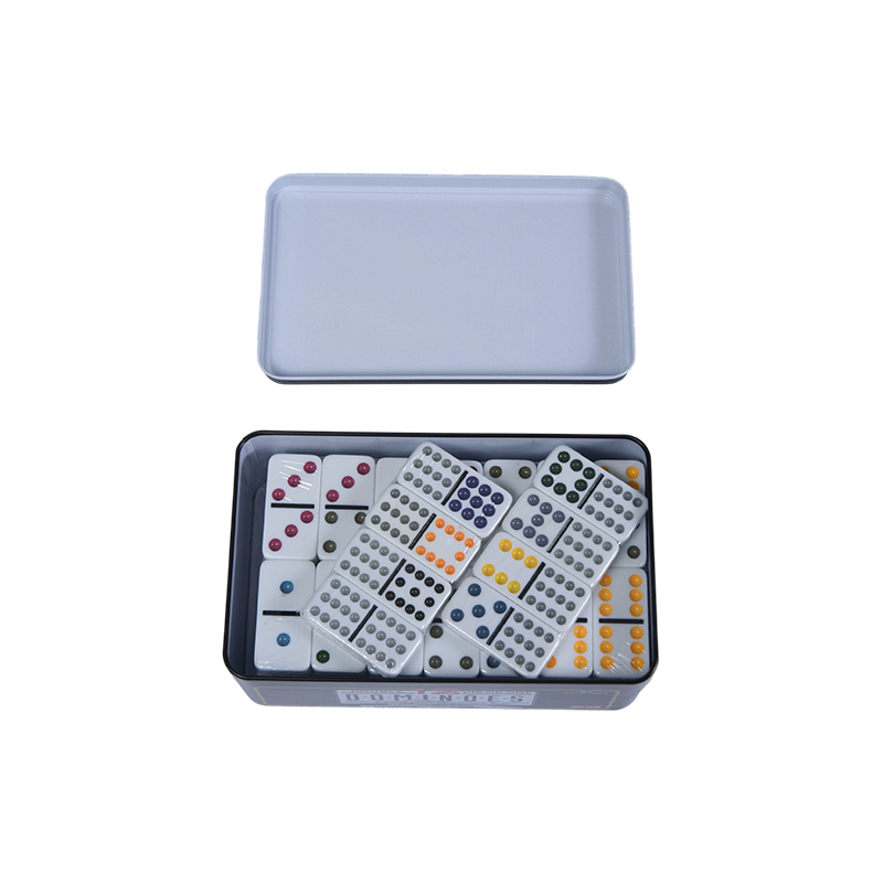 Suport din lemn - Set de artă de colecție Set de domino colorate cu
