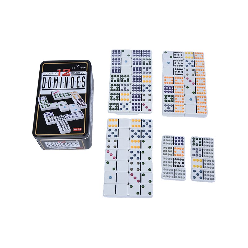 Suport din lemn - Set de artă de colecție Set de domino colorate cu
