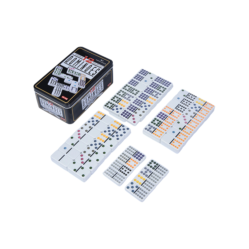 Suport din lemn - Set de artă de colecție Set de domino colorate cu