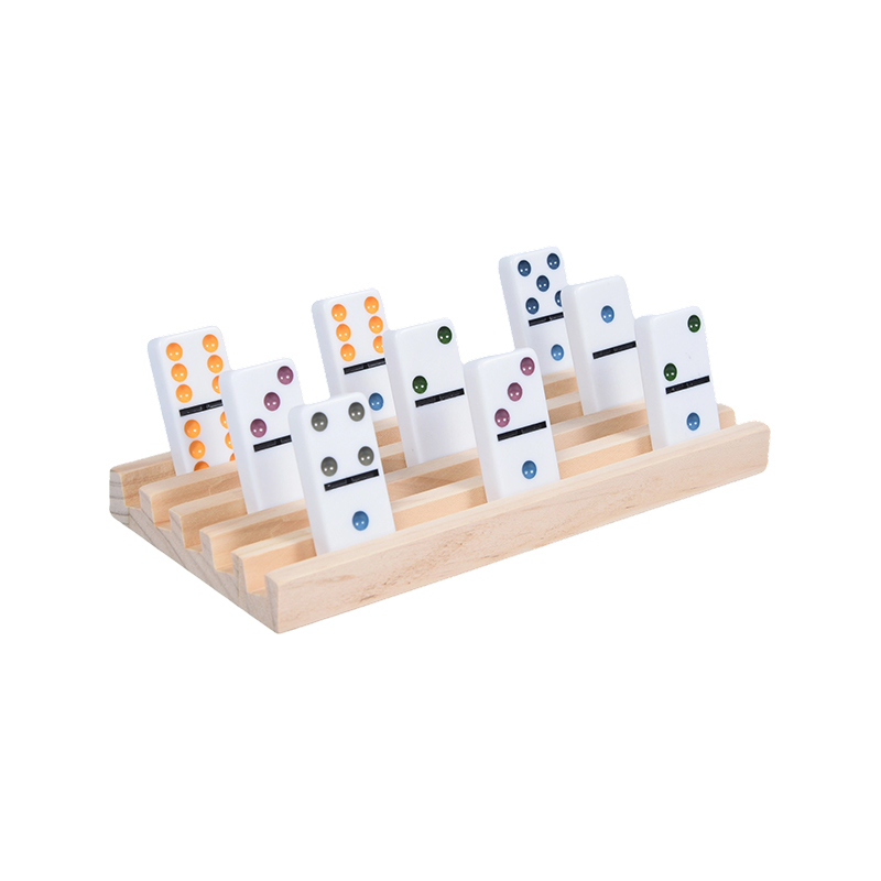 Modele de puncte colorate cu afișaj organizat Set de suport de domino din lemn
