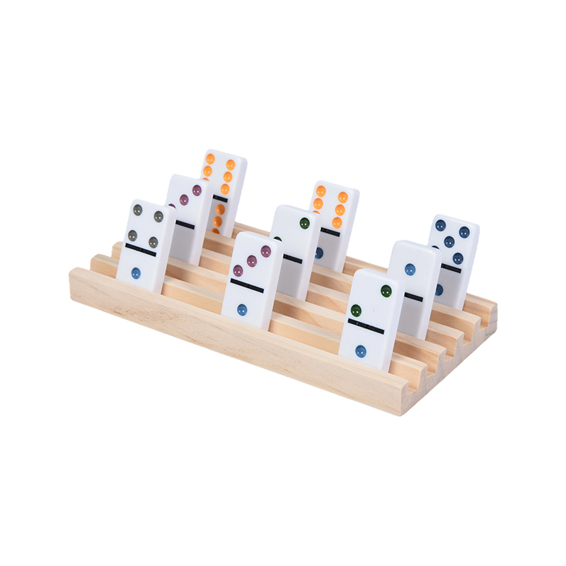 Modele de puncte colorate cu afișaj organizat Set de suport de domino din lemn