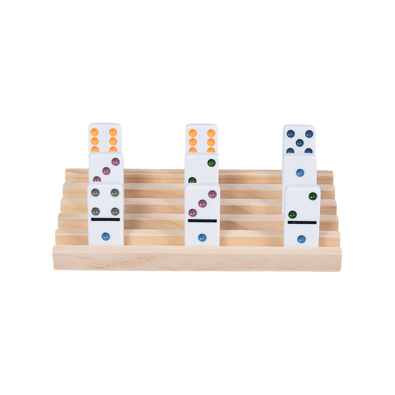 Modele de puncte colorate cu afișaj organizat Set de suport de domino din lemn
