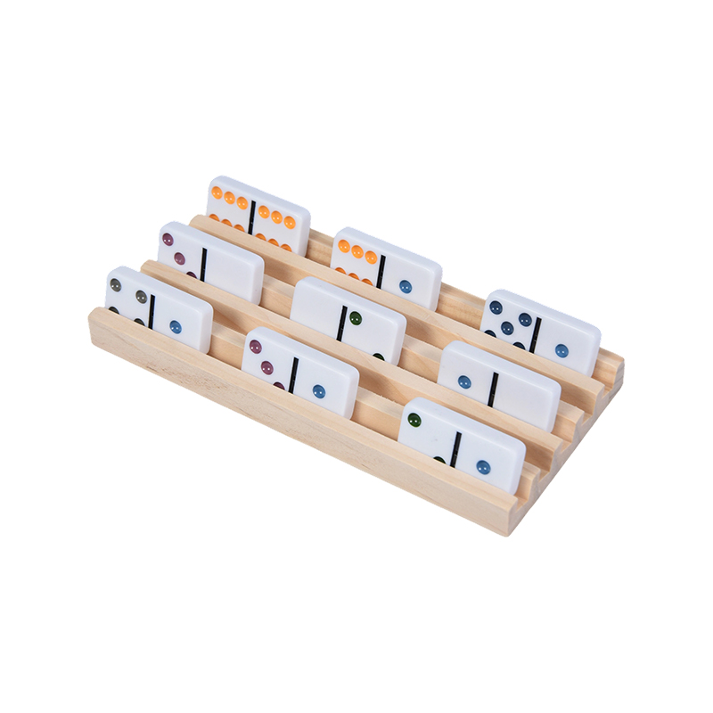 Modele de puncte colorate cu afișaj organizat Set de suport de domino din lemn